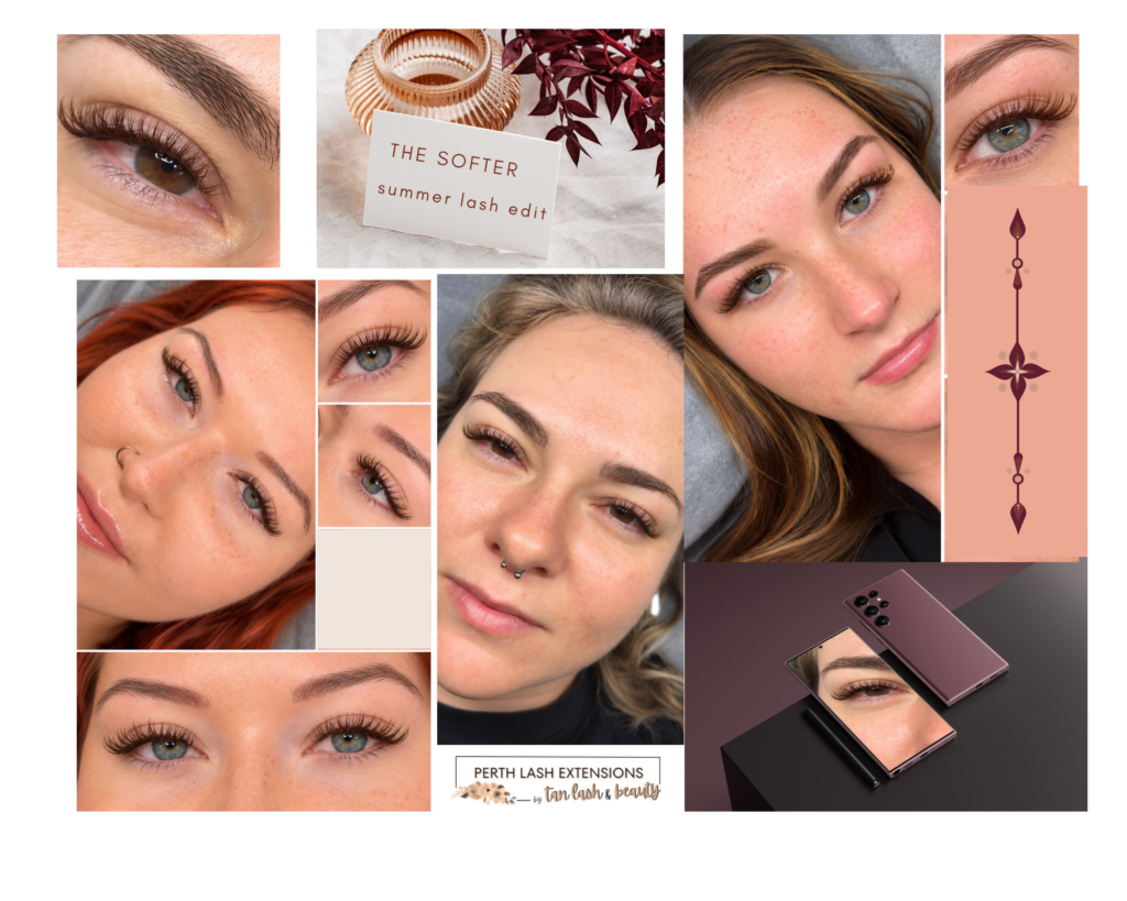 Collage of Brown Lash Extensions