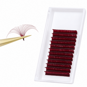 Burgundy Lash Extensions 