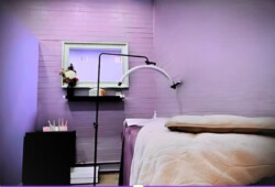 Cozy private lash treatment rooms