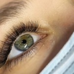 Close-up of eye with thick eyelashes